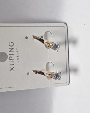 ARETE DORADO ROSE GOLD CON DIAMANTE GRUESO XUPING $199