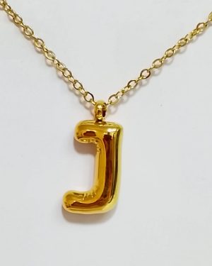 COLLAR ACERO INOXIDABLE GLOBO "J" $150