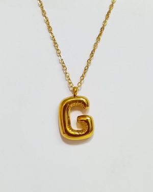 COLLAR ACERO INOXIDABLE GLOBO "G" $150