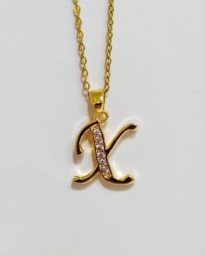 COLLAR ACERO INOXIDABLE "X" CON PIEDRAS $150