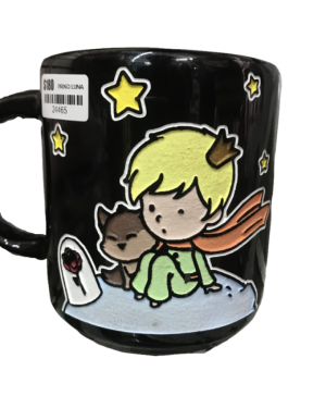 TAZA NEGRA "PRINCIPITO EN LA LUNA" $245