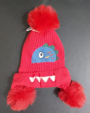 GORRO DE DINOSAURIO ROJO, CAFE, GRIS, AZUL Y ROSA