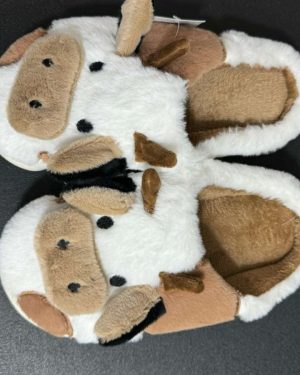 PANTUFLAS DE VACA CAFE $399