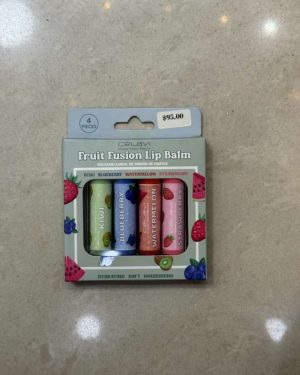KIT BALSAMO FRUIT FUSION LIP BALM CELAVI 4 PIEZAS KIWI, BLUBERRY, WATERMELON, STRAWBERRY CELAVI 60051 $135
