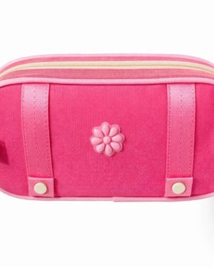 LAPICERA CHENSO COLOR ROSA FUERTE Y ROSA BAJITO CON DOS COMPARTIMENTOS Y LETRAS EN EL CENTRO $380