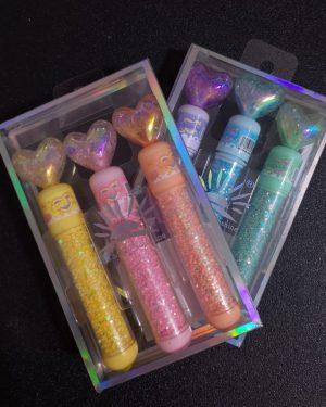 MARCADORES DE CORAZON CON BRILLITOS $89