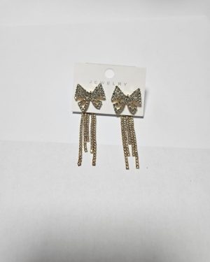 ARETE MOÑO CON CADENA CON DIAMANTES $120